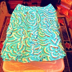 Turquoise Green Knee-Length Skirt (4)